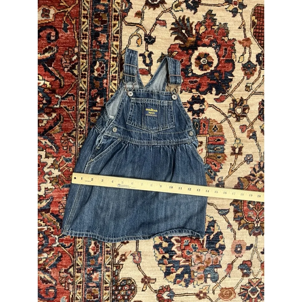 Vintage Oshkosh B'Gosh Denim Suspender Dress Size 24 Months